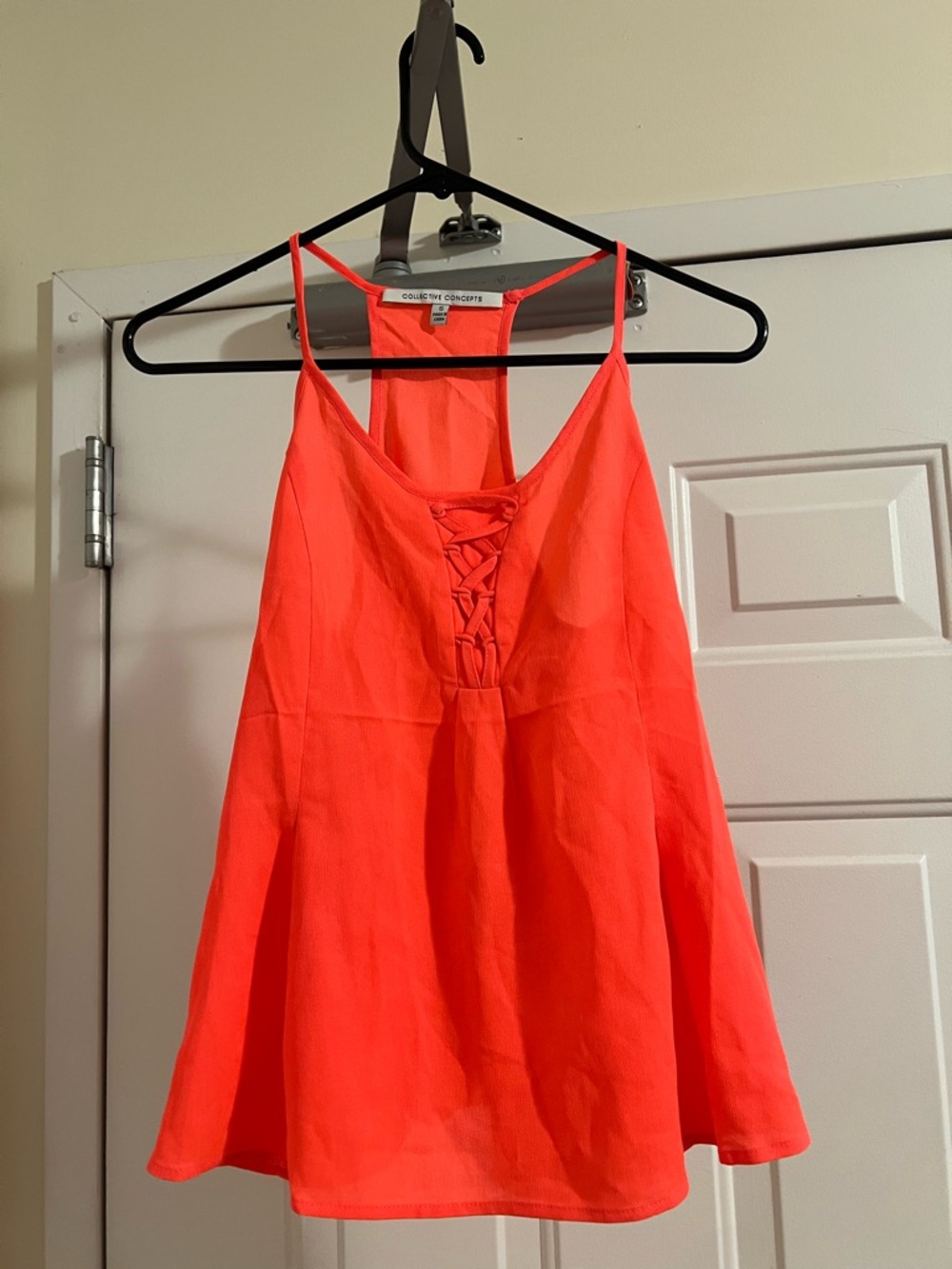 Collective Concepts Coral Lace-Up A-Line Tank